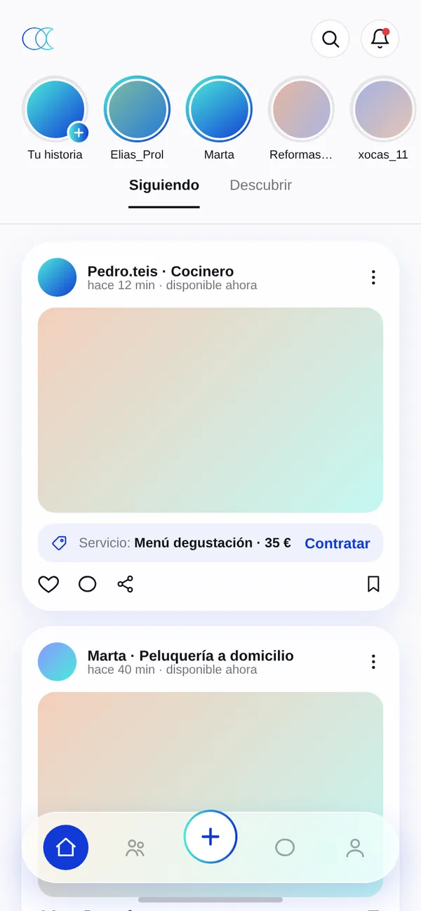 Feed de Today con publicaciones de profesionales de Vigo